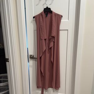 Pink Sleeveless Cardigan